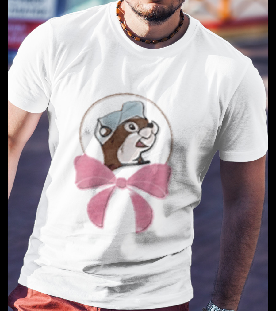 Buc Ee's Beaver With Pink Bow Icon In Circle T-Shirt
