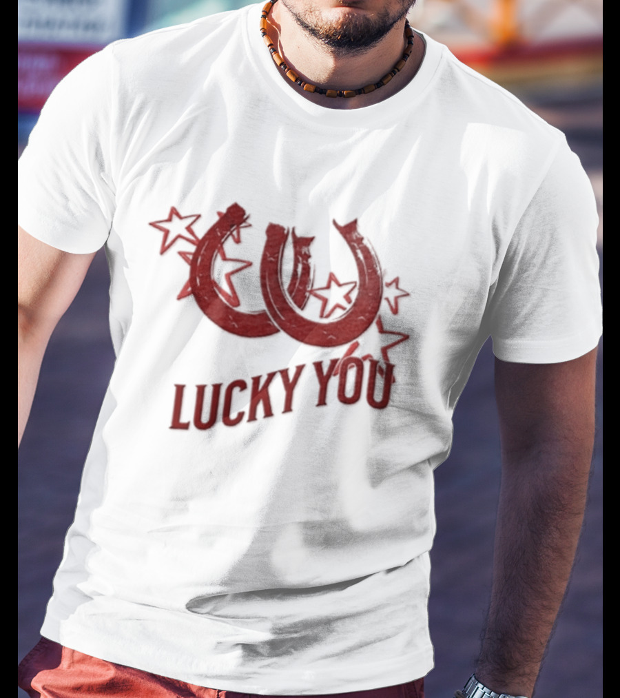 Lucky You Two Horseshoes Stars T-Shirt