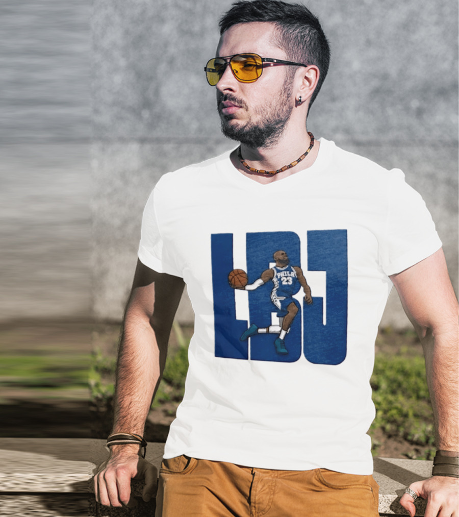 Philadelphia 76ers LBJ 23 Dribbling Basketball Caricature T-Shirt