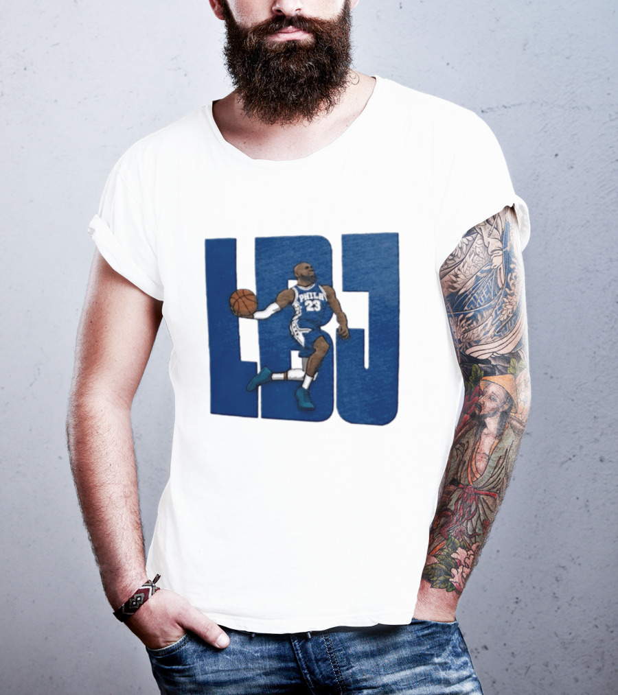 Philadelphia 76ers LBJ 23 Dribbling Basketball Caricature T-Shirt
