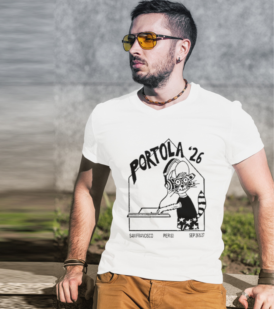 Portola 2026 San Francisco Festival DJ Cat T-Shirt