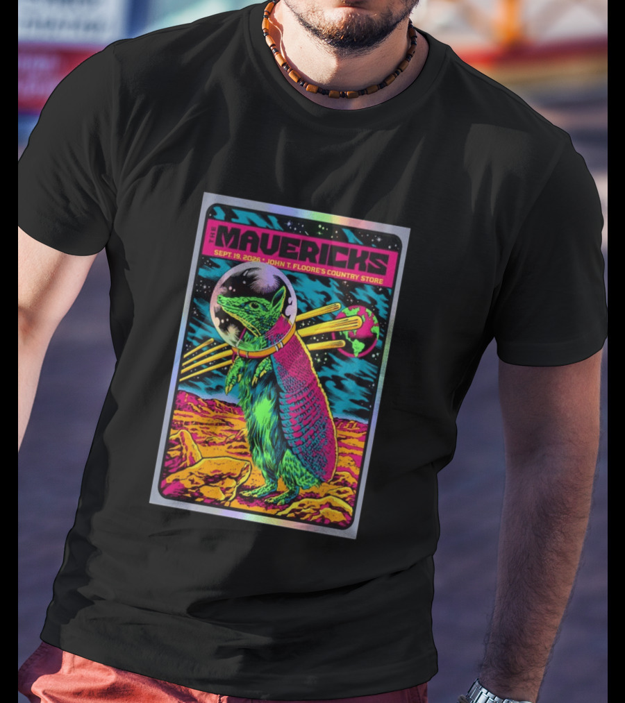 The Mavericks Sep 19 2026 Cosmic Armadillo Event John Floore Country Store Helotes TX T-Shirt