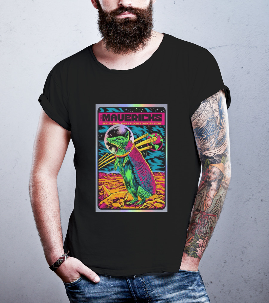 The Mavericks Sep 19 2026 Cosmic Armadillo Event John Floore Country Store Helotes TX T-Shirt