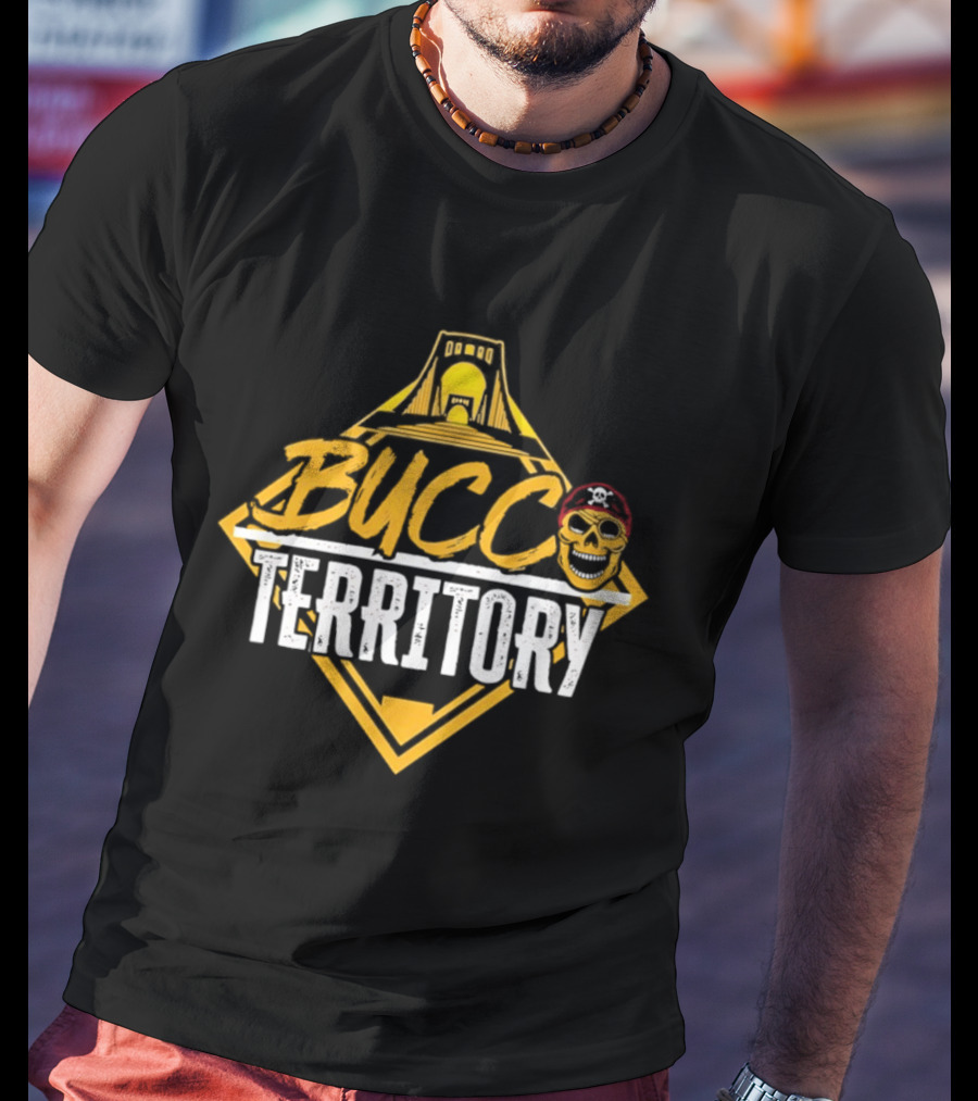 Bucco Territory Pittsburgh Pirates Fan Apparel With Skull And Ballpark T-Shirt