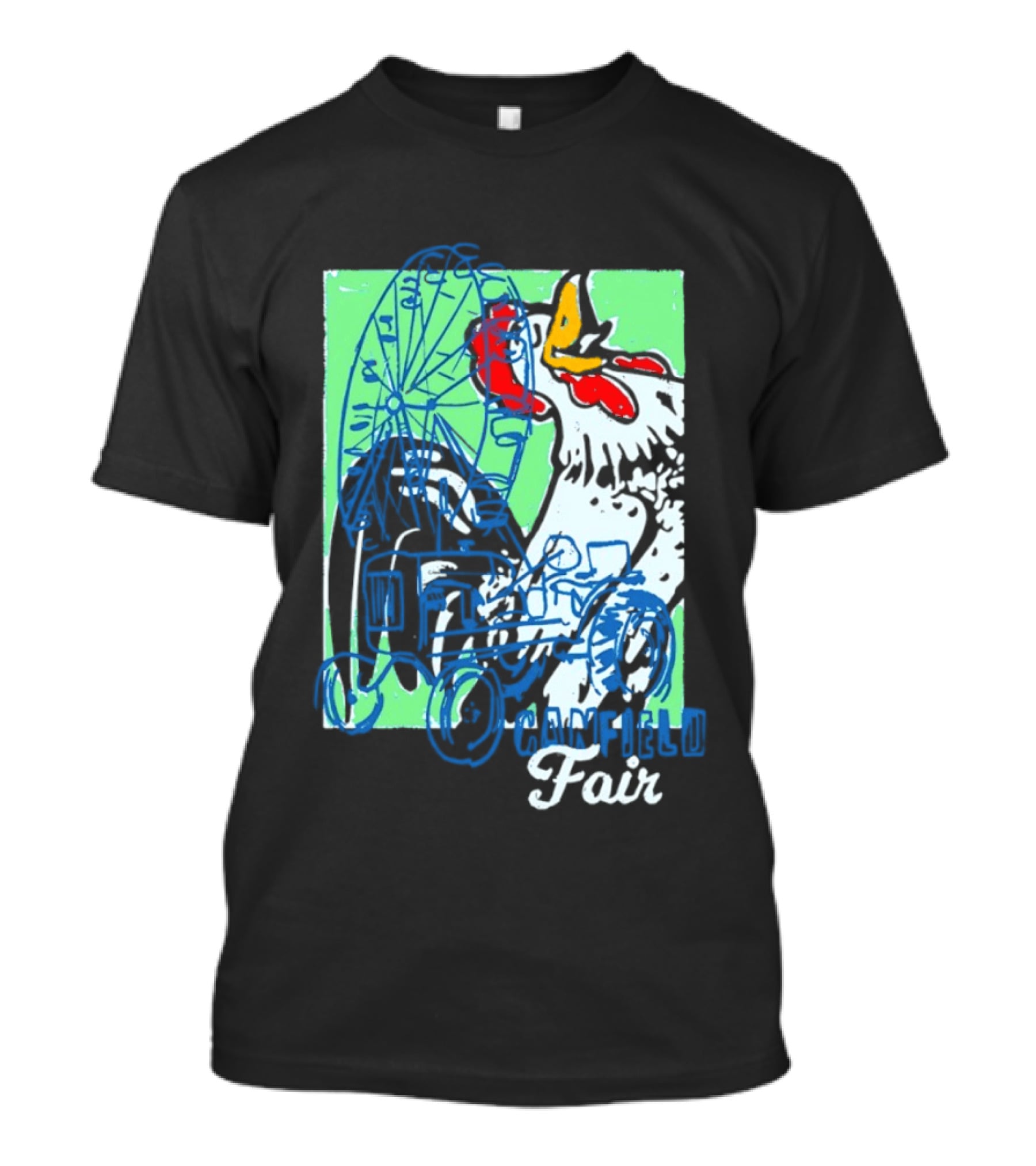 Canfield Fair Rooster Tractor Ferris Wheel Paint T-Shirt