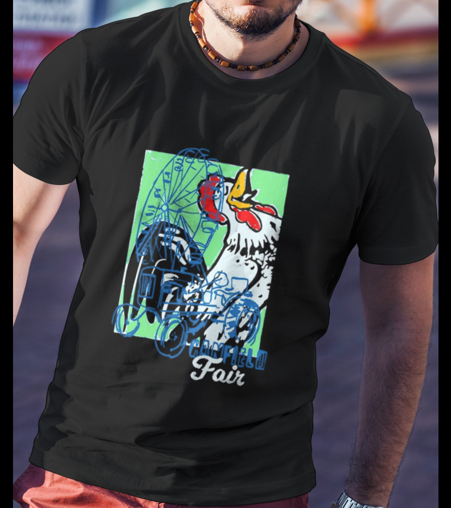 Canfield Fair Rooster Tractor Ferris Wheel Paint T-Shirt