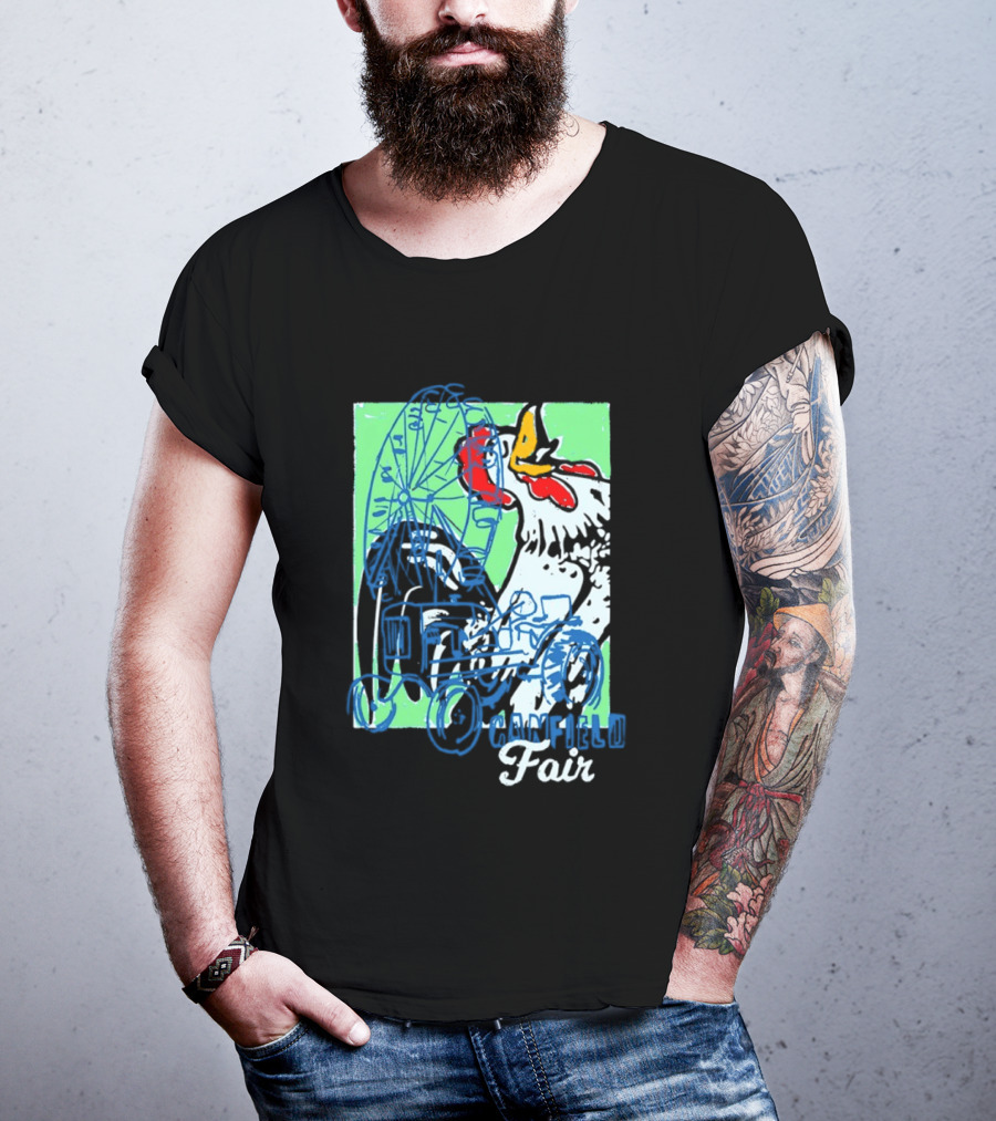Canfield Fair Rooster Tractor Ferris Wheel Paint T-Shirt