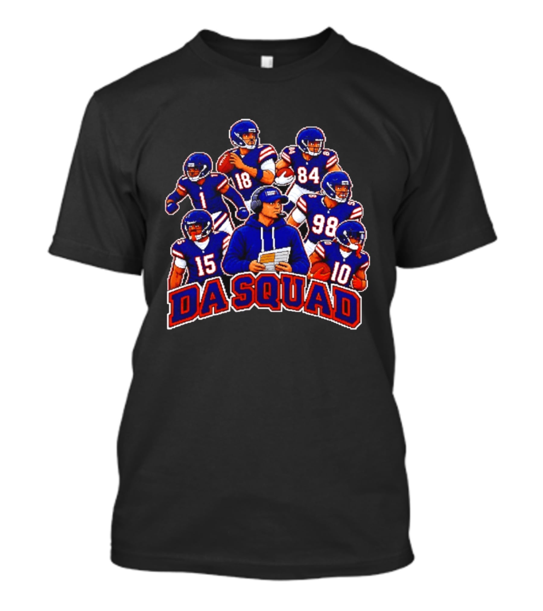 Da Squad Chicago Bear 8bit Game Quarterbacks And Coach Pixel T-Shirt