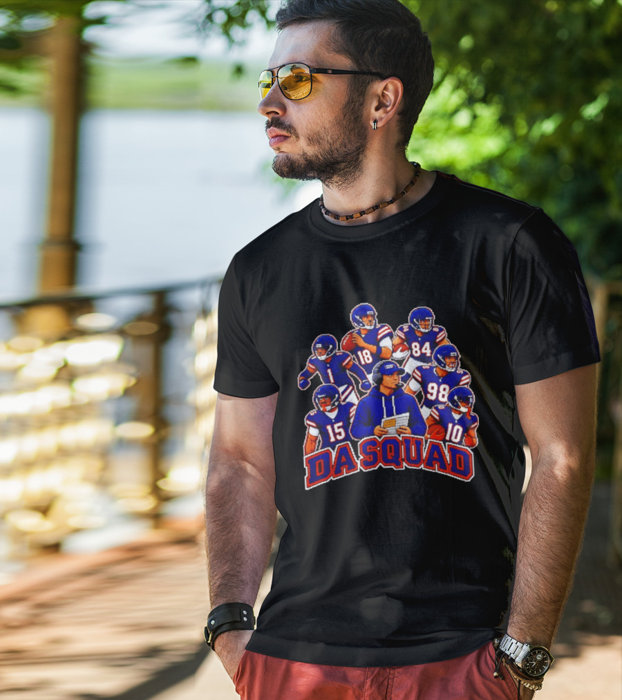 Da Squad Chicago Bear 8bit Game Quarterbacks And Coach Pixel T-Shirt