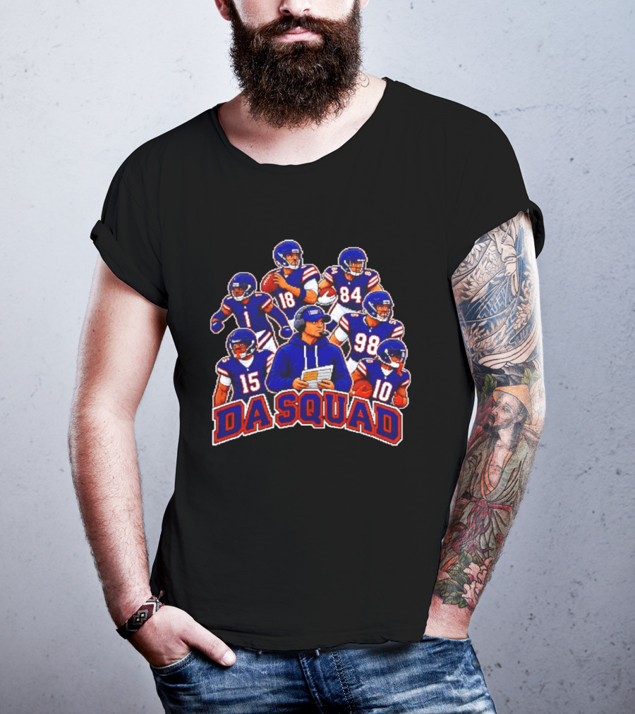 Da Squad Chicago Bear 8bit Game Quarterbacks And Coach Pixel T-Shirt