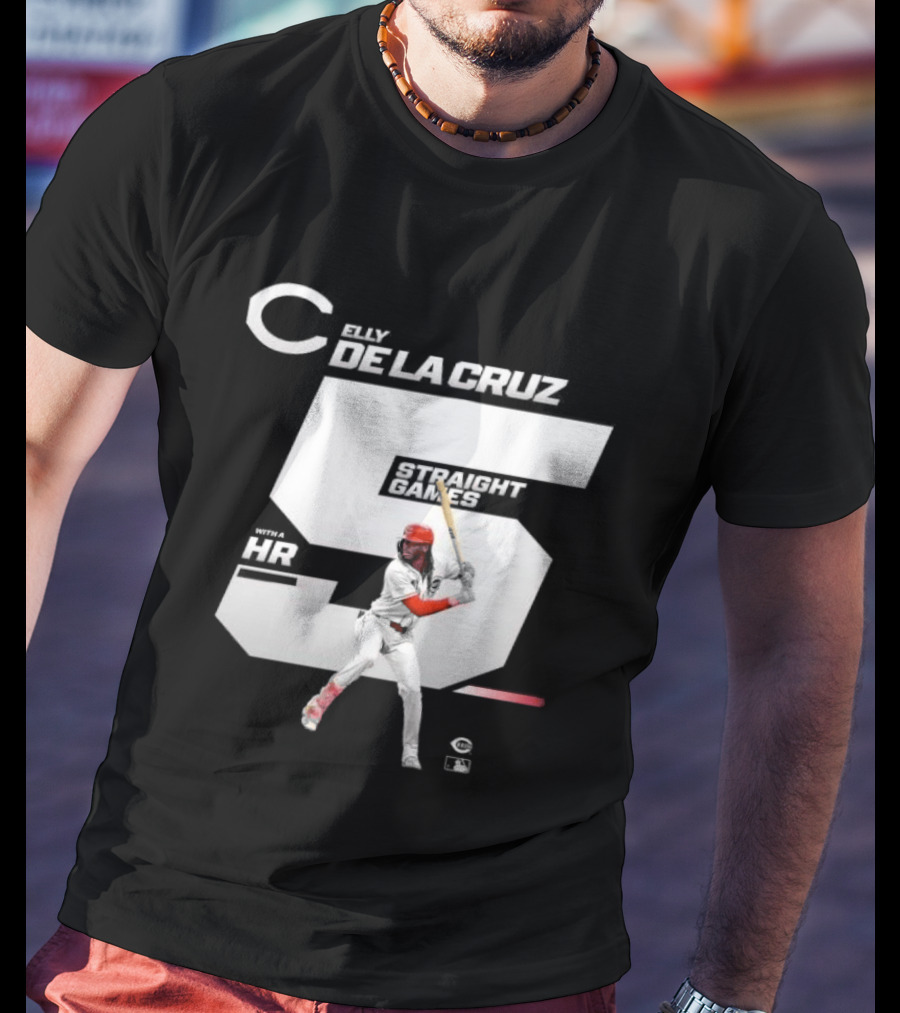 Elly De La Cruz 5 Straight Game 26 HR Baseball Player T-Shirt