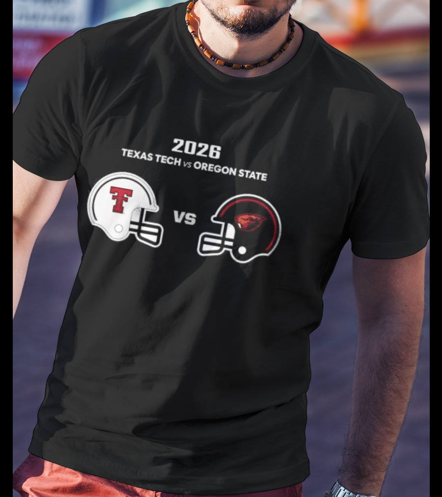 2026 Texas Tech Vs Oregon State Football Matchup Helmets T-Shirt