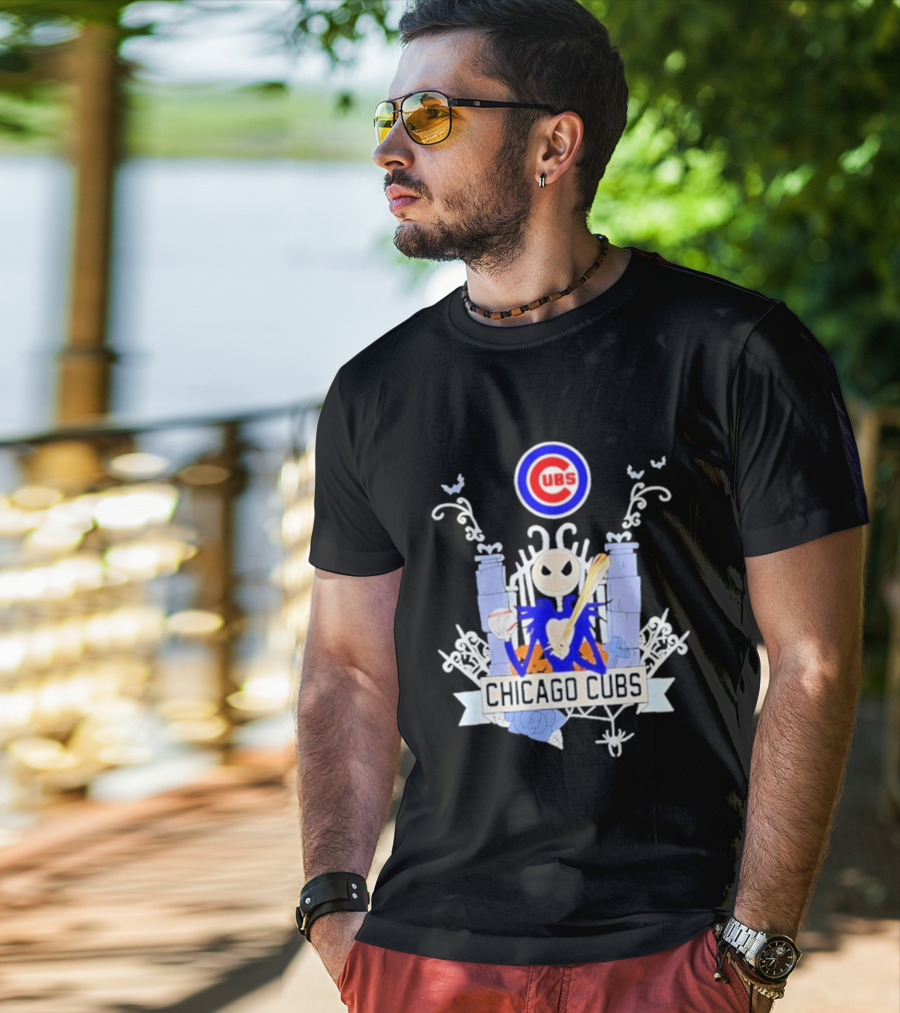 Chicago Cubs Halloween 2026 Jack Skellington Collaboration T-Shirt