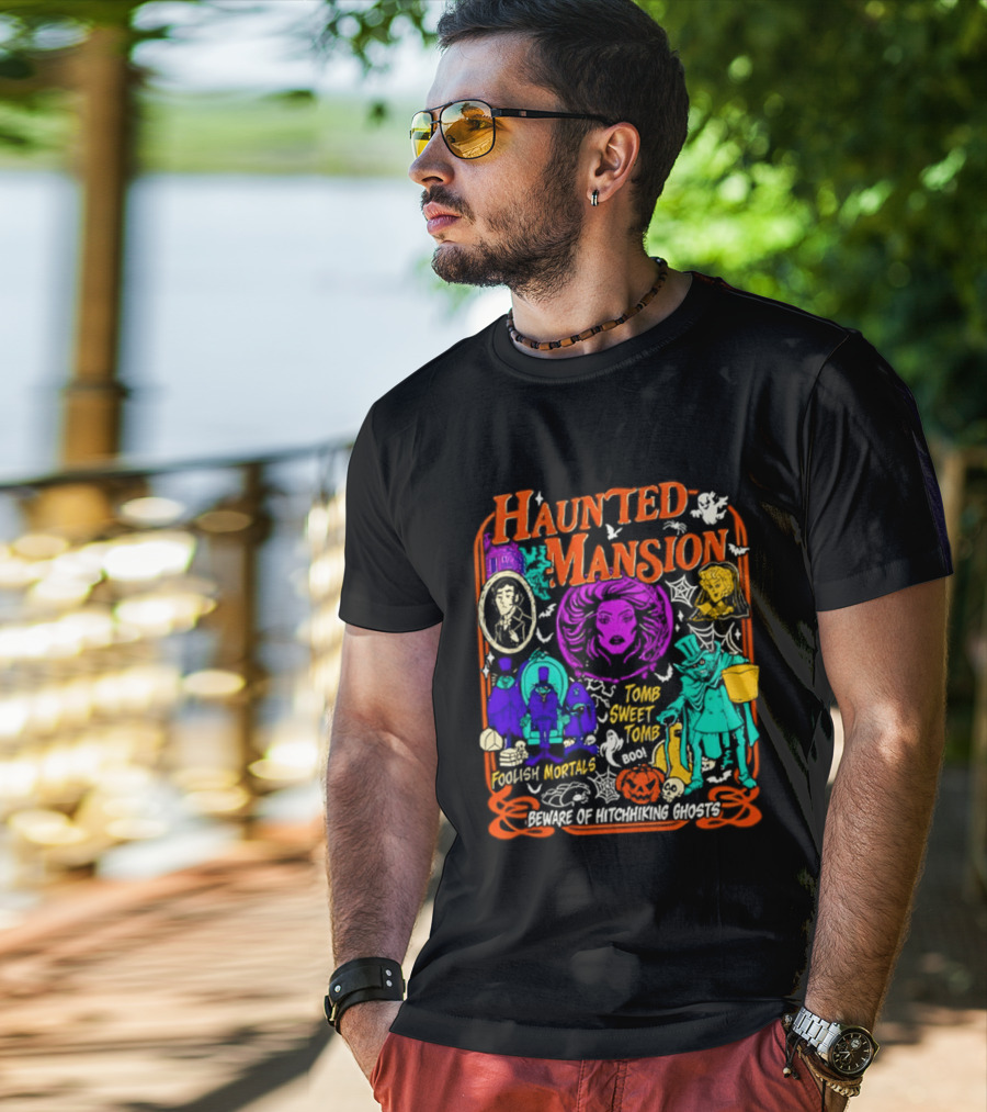 Haunted Mansion Madame Leota Beware Of Hitchhiking Ghosts Foolish Mortals Halloween T-Shirt