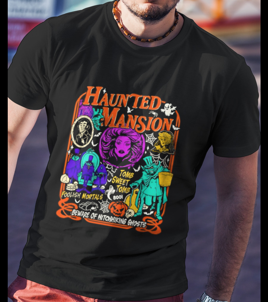 Haunted Mansion Madame Leota Beware Of Hitchhiking Ghosts Foolish Mortals Halloween T-Shirt