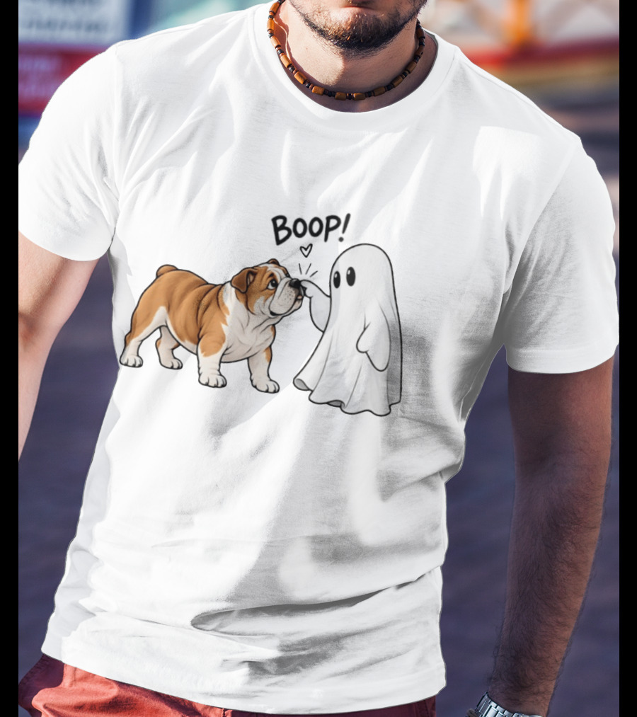 Bulldog Boop Ghost Halloween T-Shirt