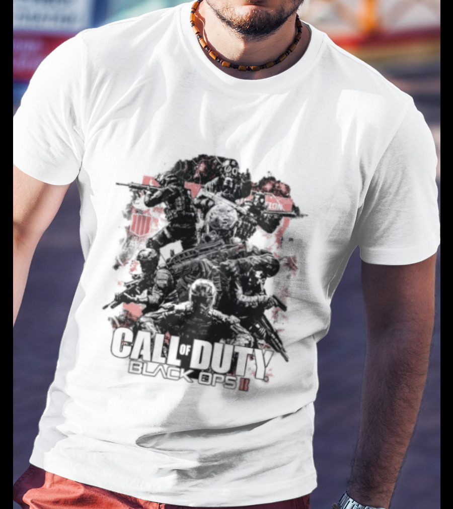 Call Of Duty Black Ops II Video Game Shooter Red T-Shirt