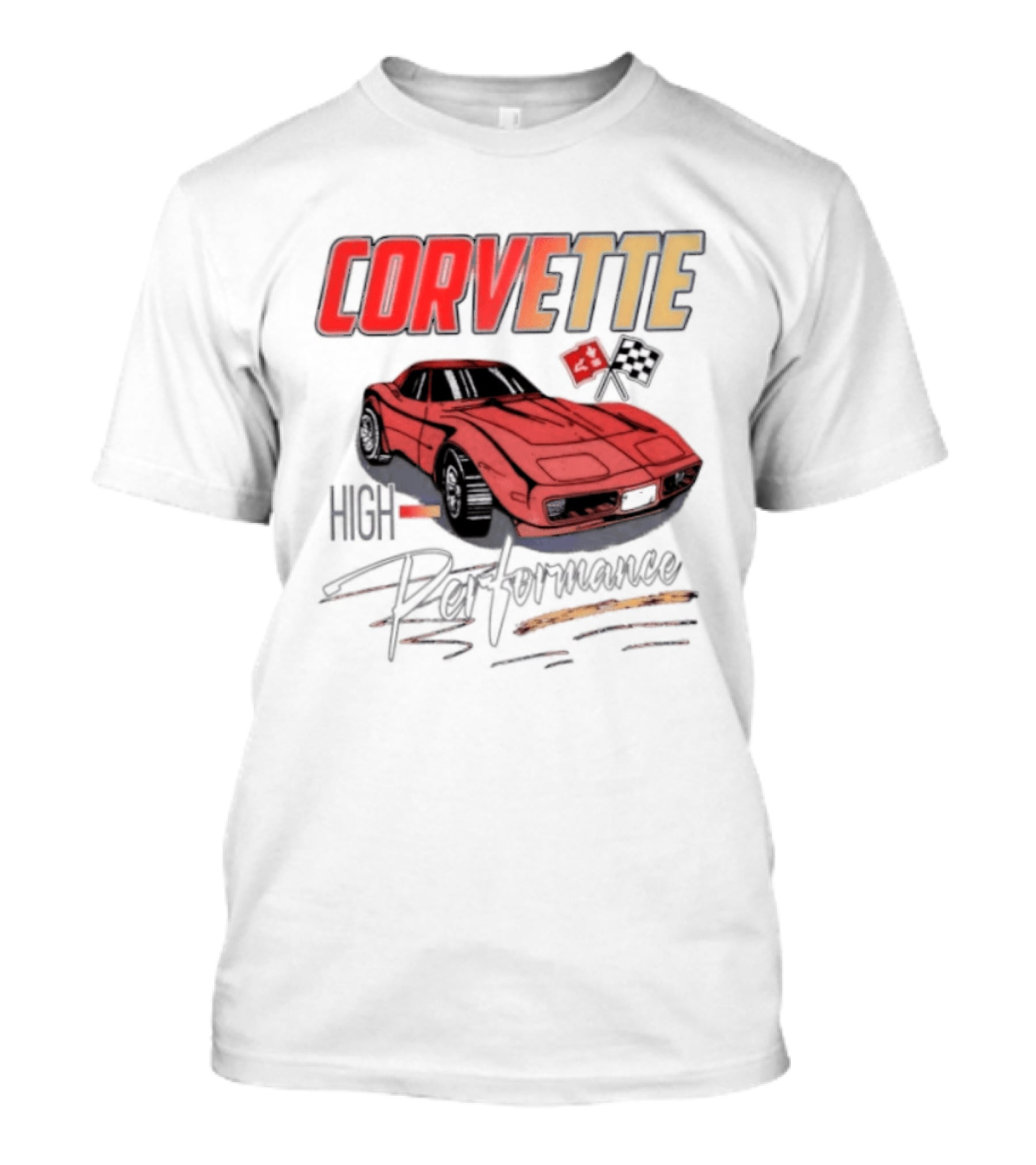 Corvette High Performance Chevrolet Sports Car Red Classic Vehicle T-Shirt