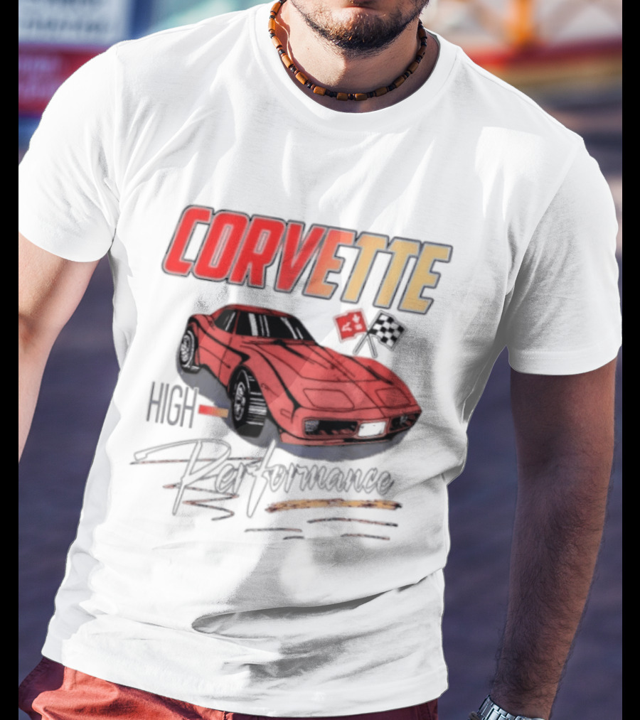 Corvette High Performance Chevrolet Sports Car Red Classic Vehicle T-Shirt