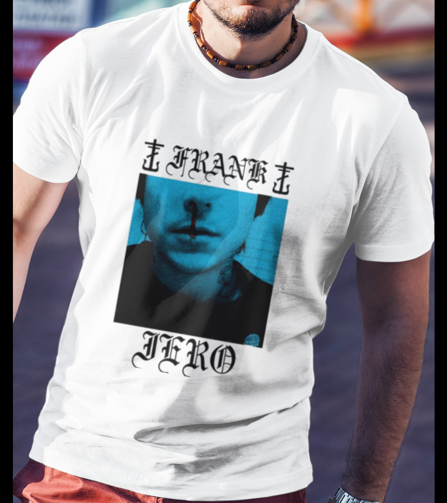 FRANK IERO Bloody Nose Blue White T-Shirt
