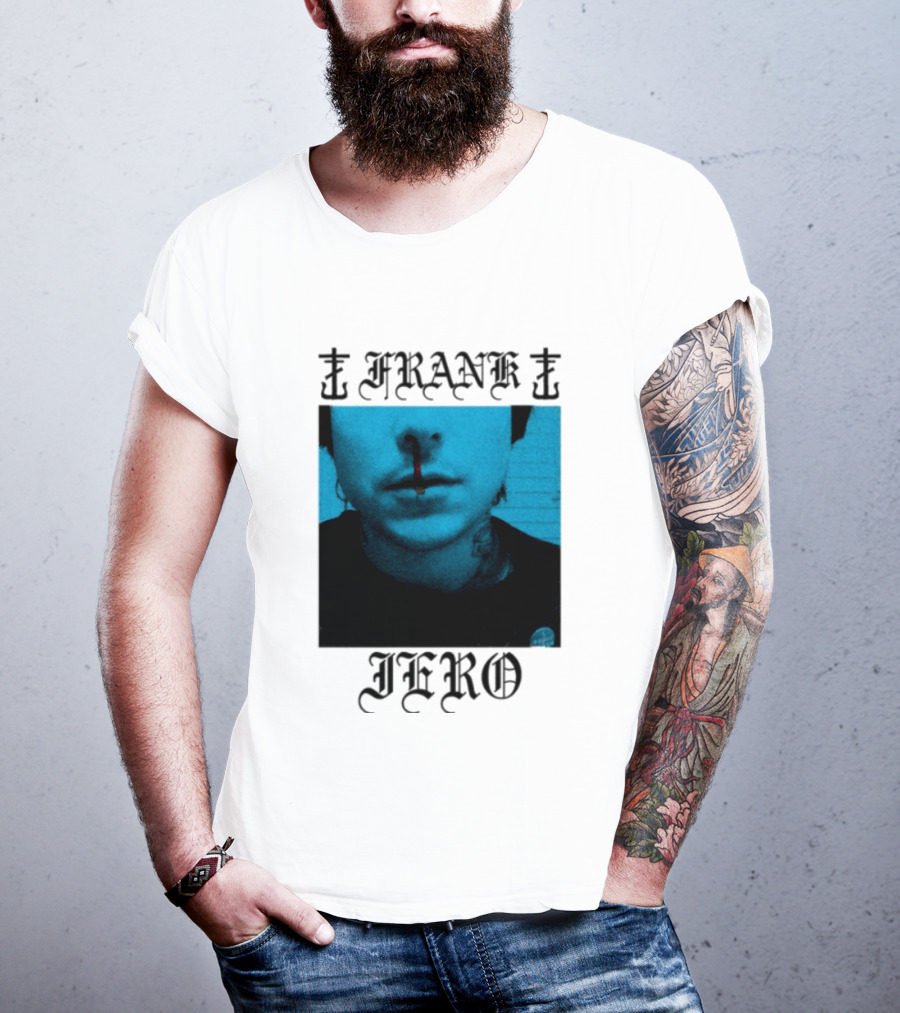 FRANK IERO Bloody Nose Blue White T-Shirt