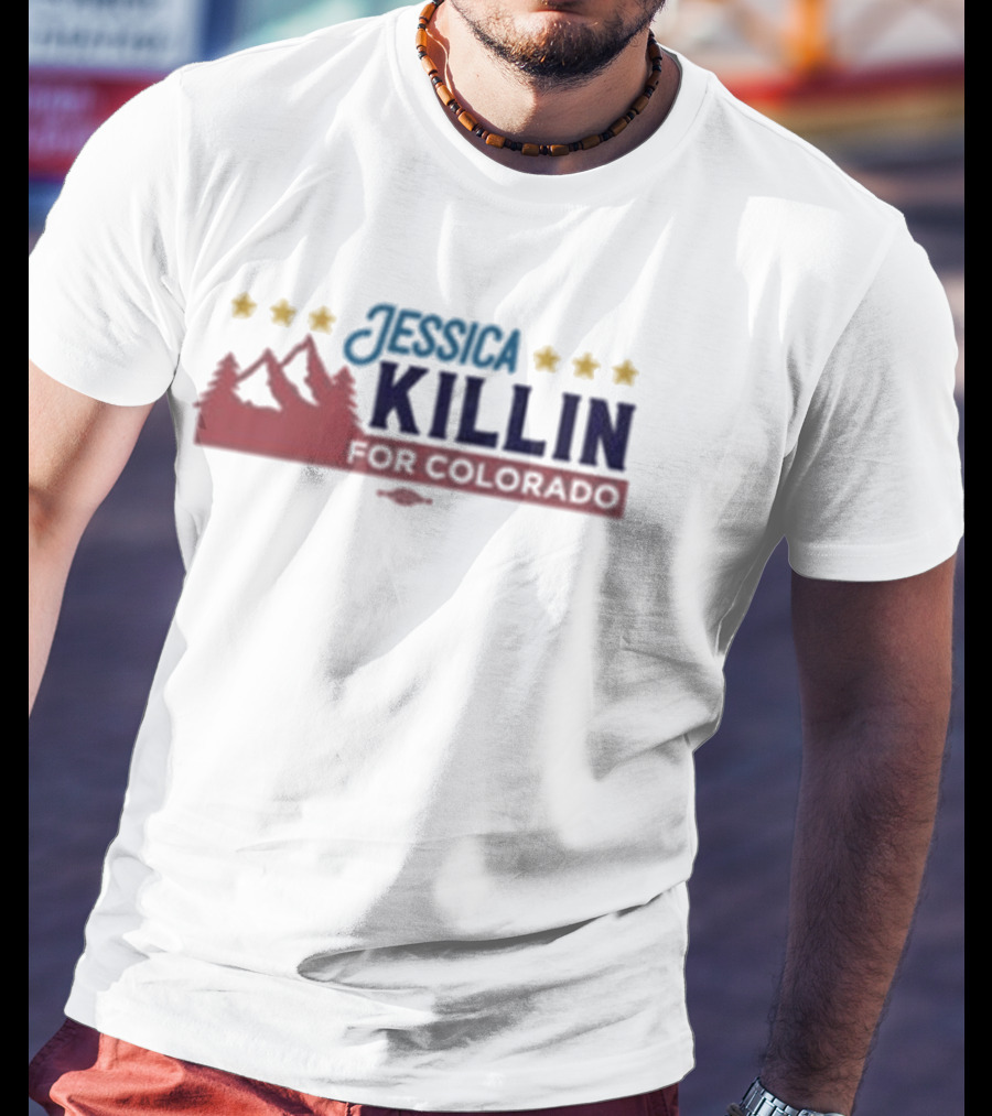 Jessica Killin For Colorado Five Stars Mountain And Trees T-Shirt