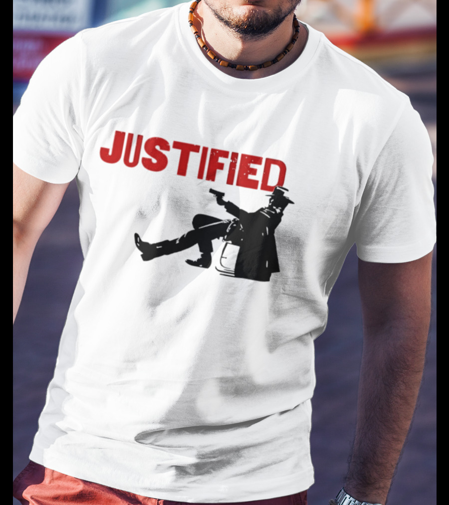 JUSTIFIED Cowboy Silhouette With Gun T-Shirt