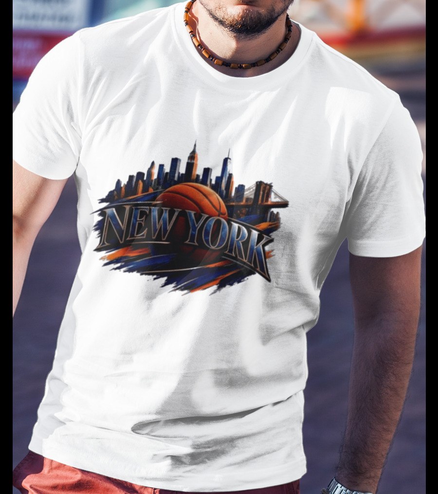 New York Basketball Skyline Cityscape T-Shirt