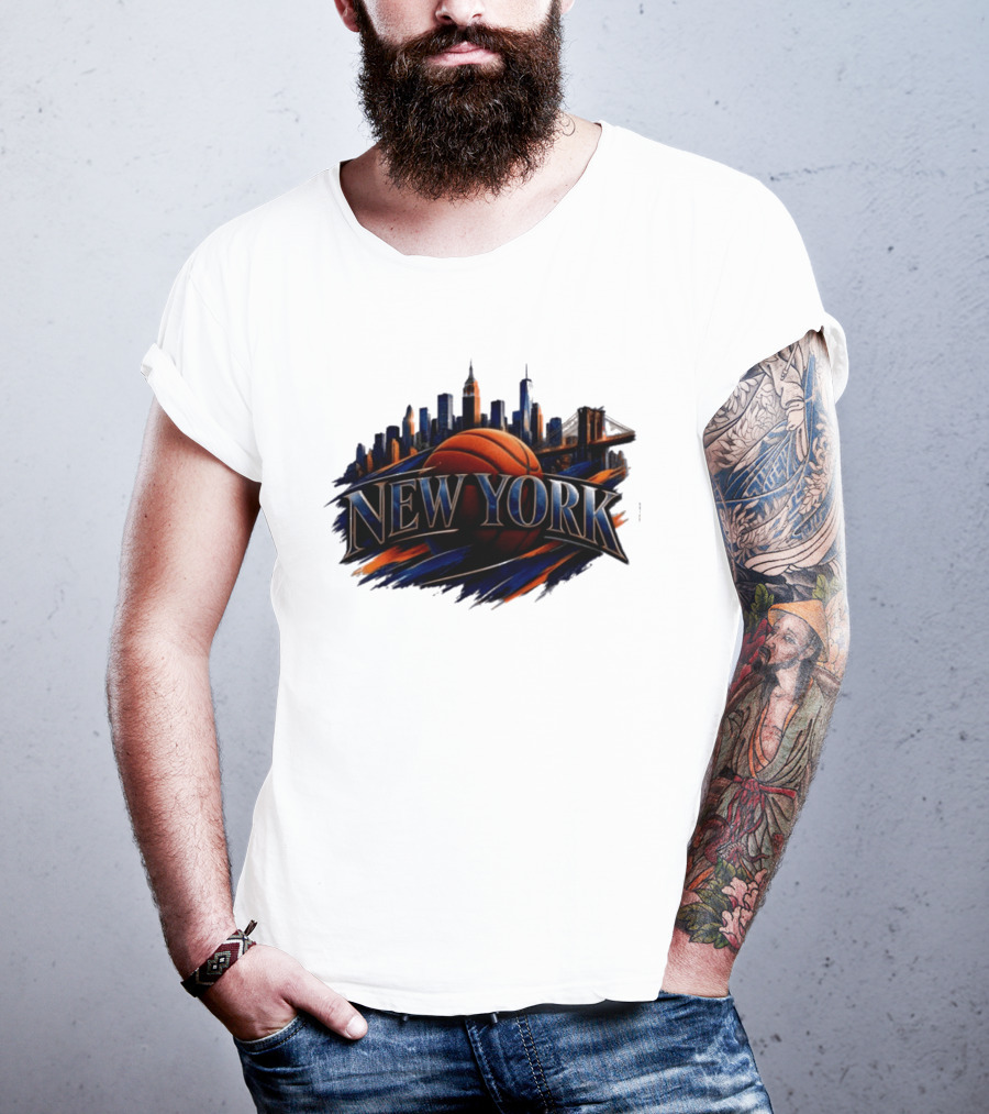 New York Basketball Skyline Cityscape T-Shirt