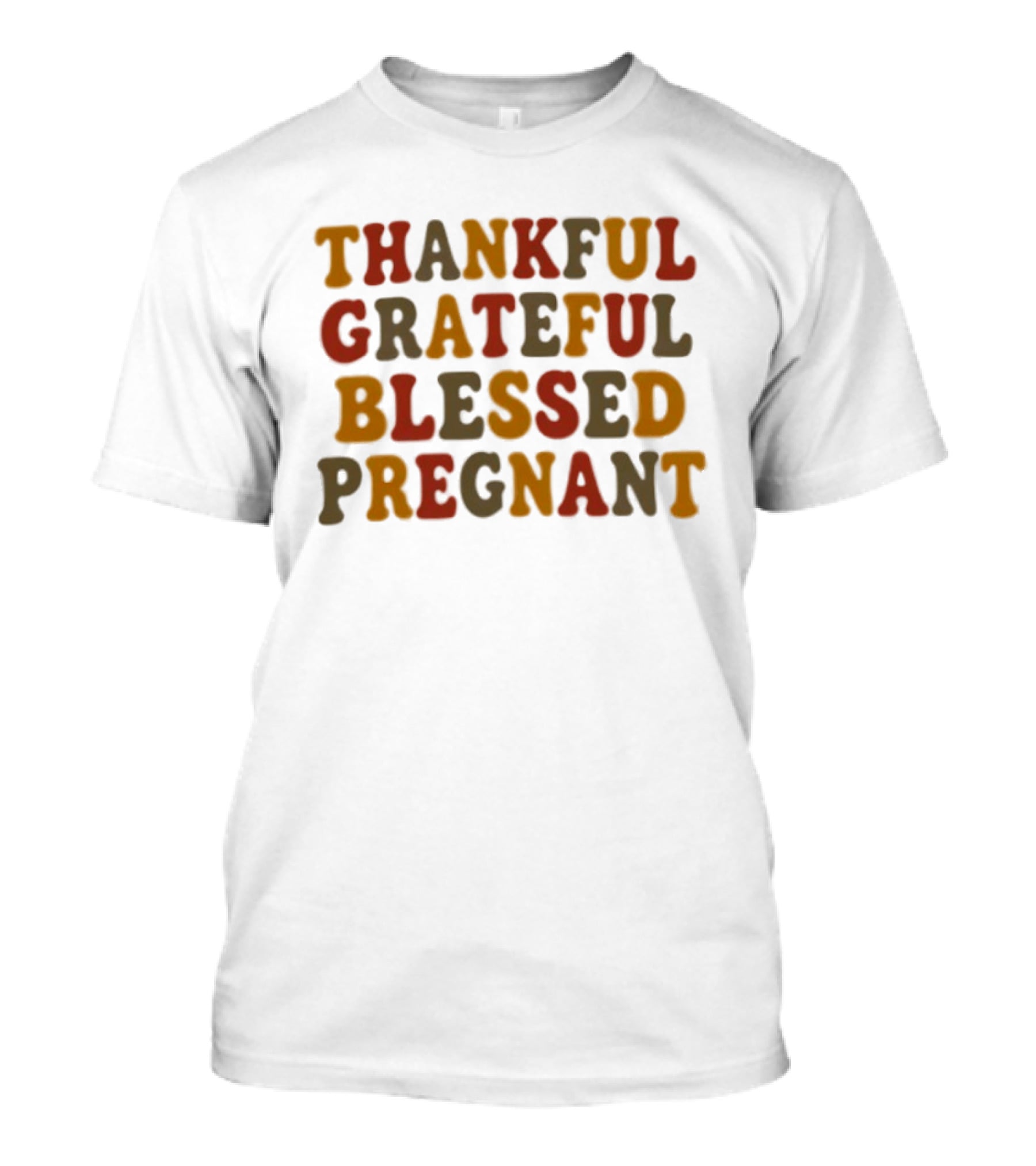 Thankful Grateful Blessed Pregnant Announcement T-Shirt