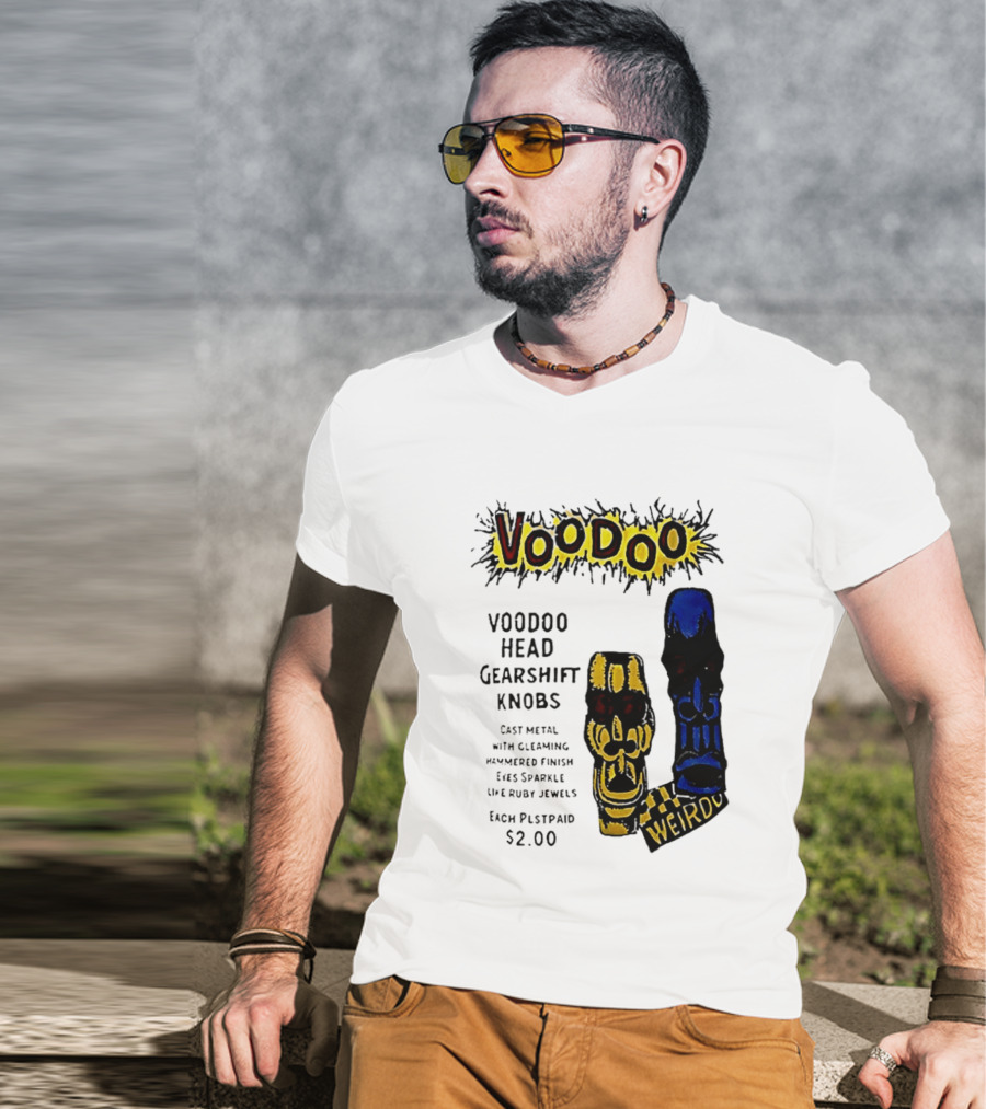 Voodoo Head Gearshift Knobs Cast Metal Weirdol Kustom Kulture T-Shirt