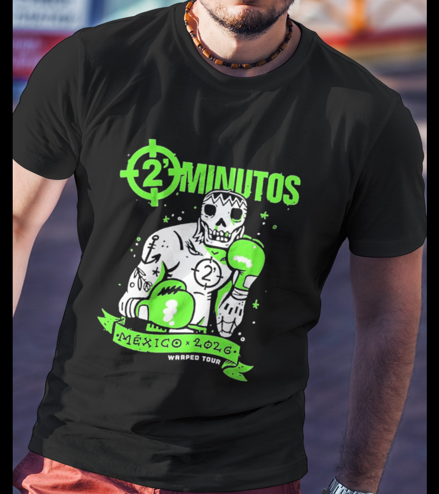 2 Minutos Mexico 2026 Skeleton Boxer Warped Tour T-Shirt