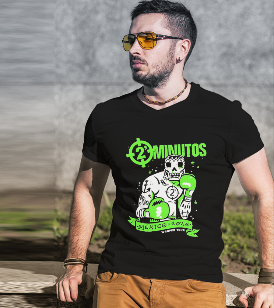 2 Minutos Mexico 2026 Skeleton Boxer Warped Tour T-Shirt