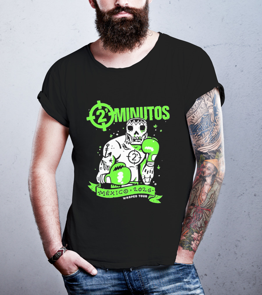 2 Minutos Mexico 2026 Skeleton Boxer Warped Tour T-Shirt