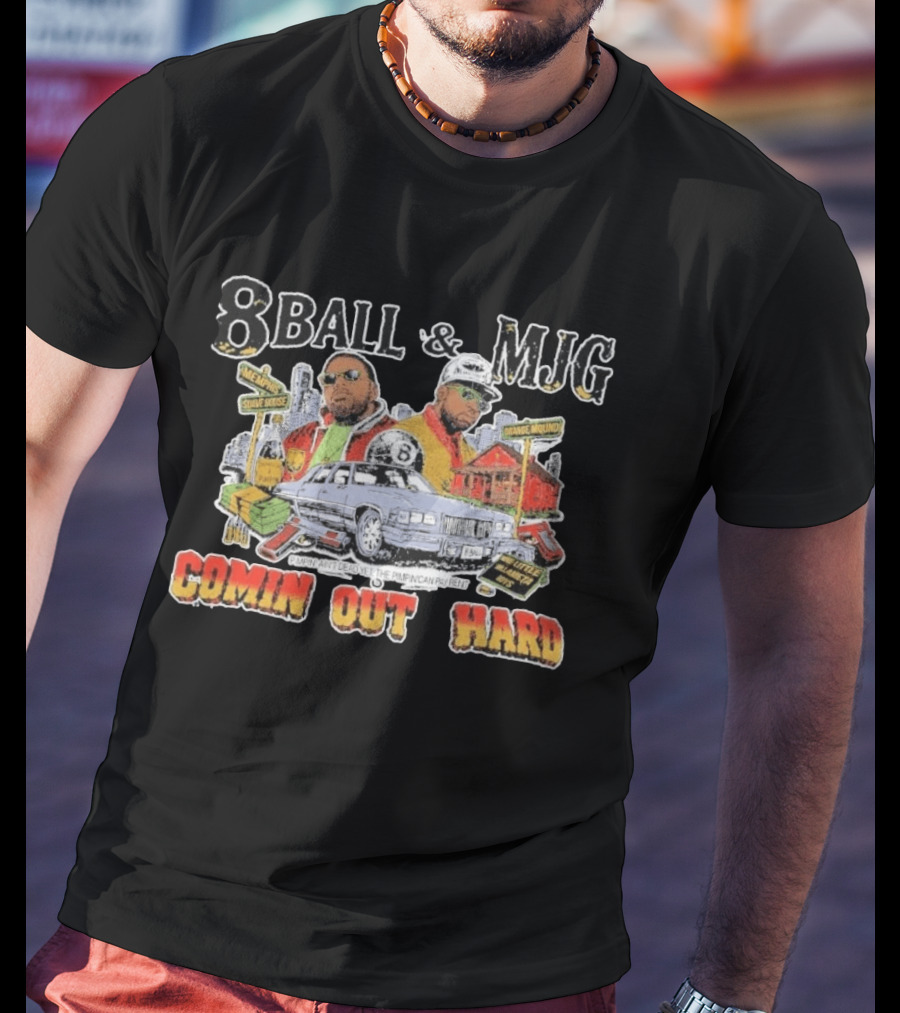 8Ball & MJG Comin Out Hard Memphis Orange Mound Pimpin' Ain't Dead Yet T-Shirt