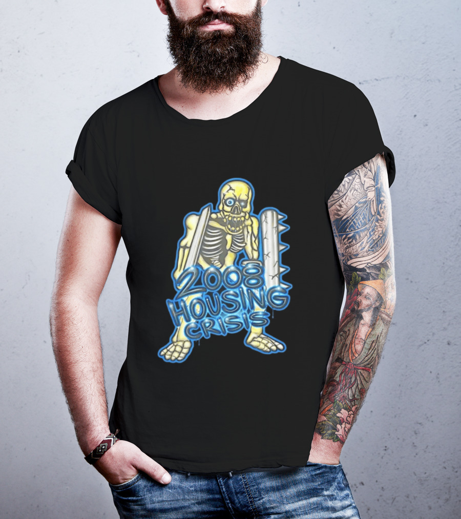 2008 Housing Crisis Skeleton Economic Crash Iconic Visual Representation T-Shirt