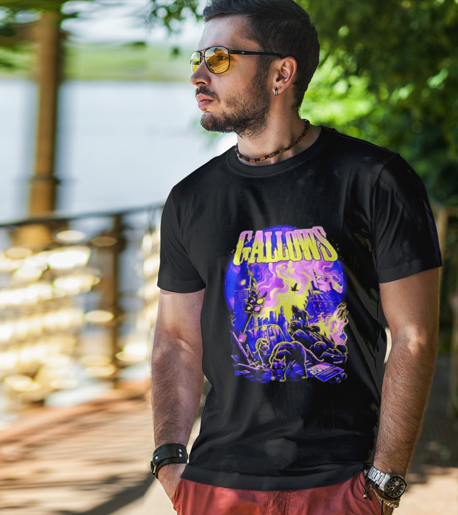Gallows London Big Ben Wolf Apocalypse Urban Chaos Scene T-Shirt