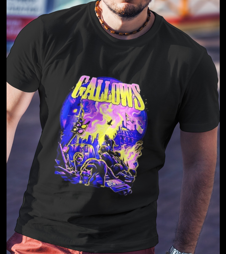 Gallows London Big Ben Wolf Apocalypse Urban Chaos Scene T-Shirt