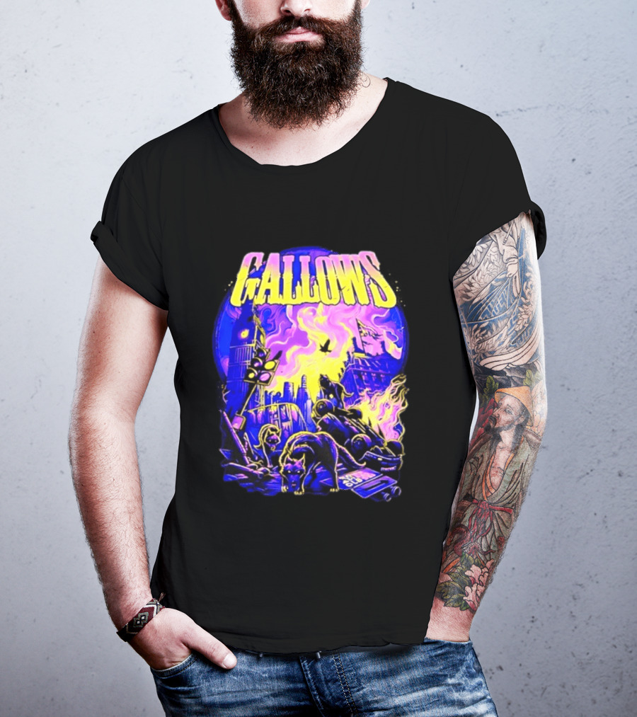 Gallows London Big Ben Wolf Apocalypse Urban Chaos Scene T-Shirt
