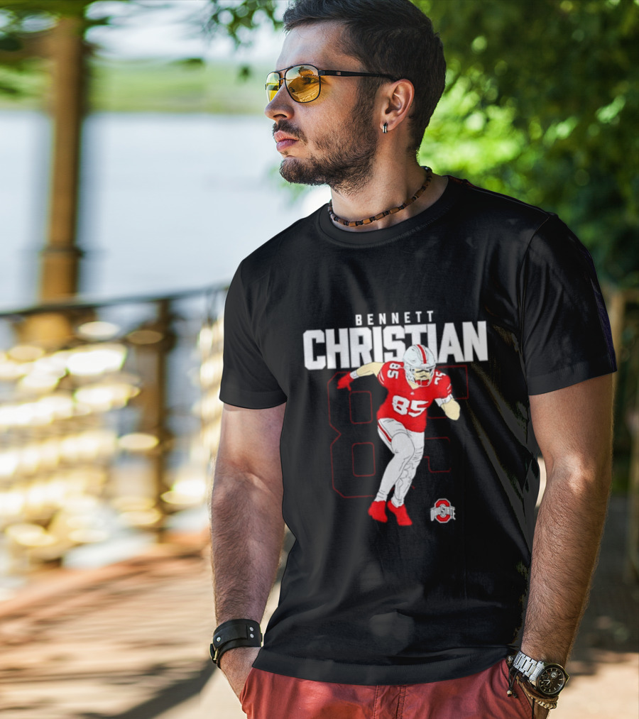 Bennett Christian 85 Ohio State Buckeyes Football Player Caricature T-Shirt