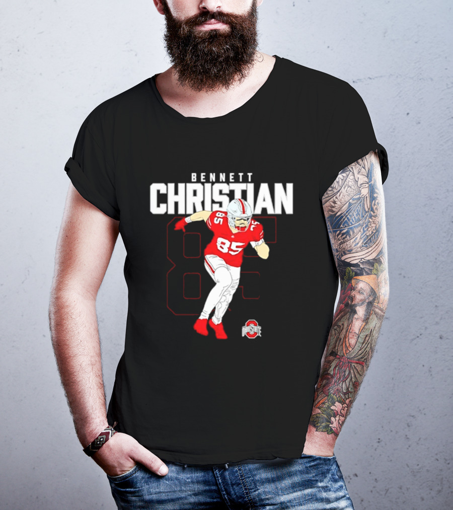 Bennett Christian 85 Ohio State Buckeyes Football Player Caricature T-Shirt