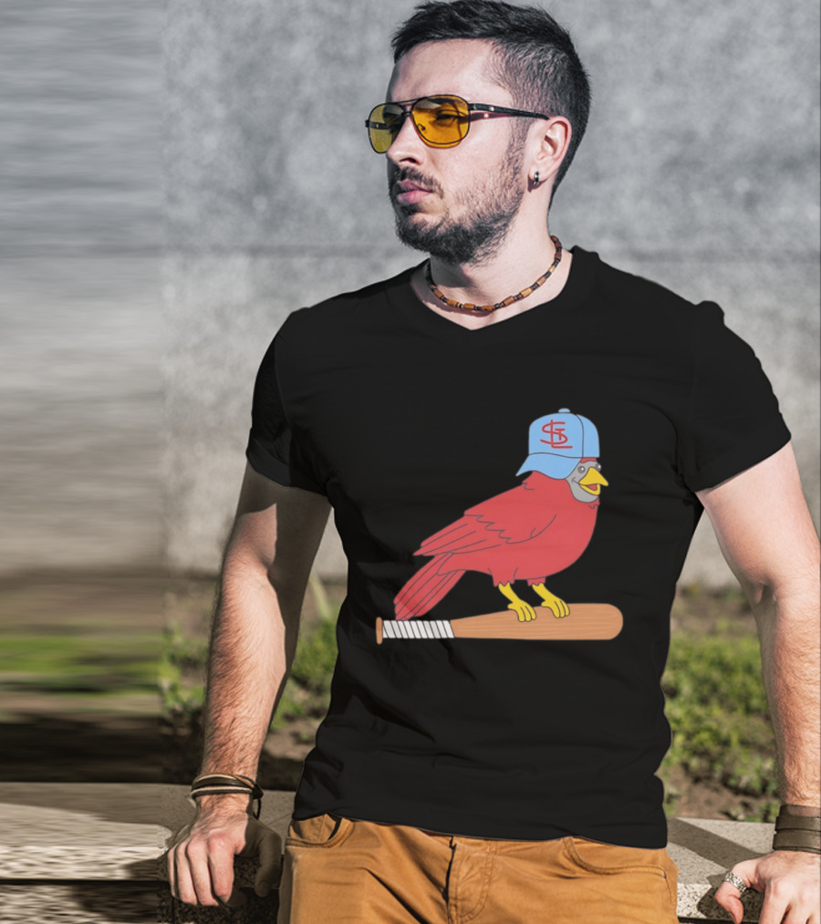 Hancel Rincon St. Louis Cardinals STL Hat Animated Bird Baseball Bat T-Shirt