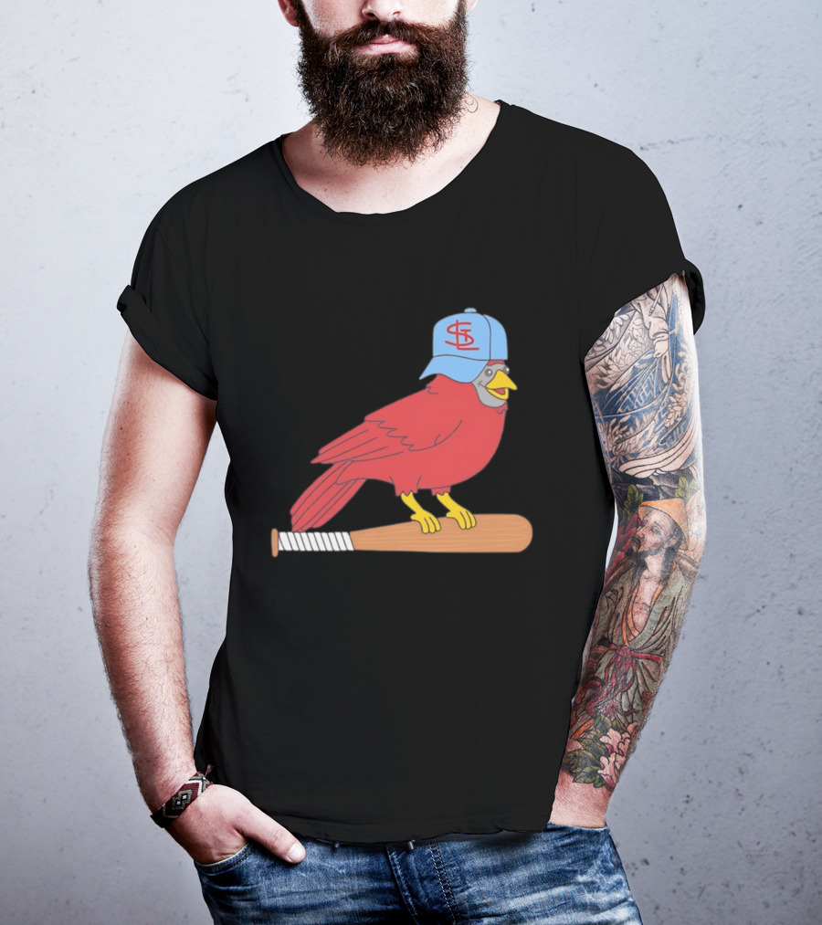 Hancel Rincon St. Louis Cardinals STL Hat Animated Bird Baseball Bat T-Shirt