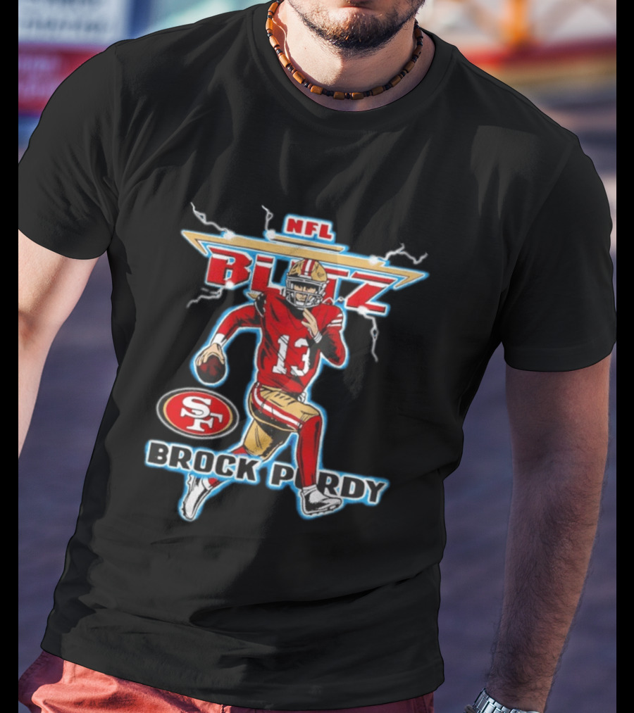 Brock Purdy NFL Blitz San Francisco 49ers SF Logo 13 T-Shirt
