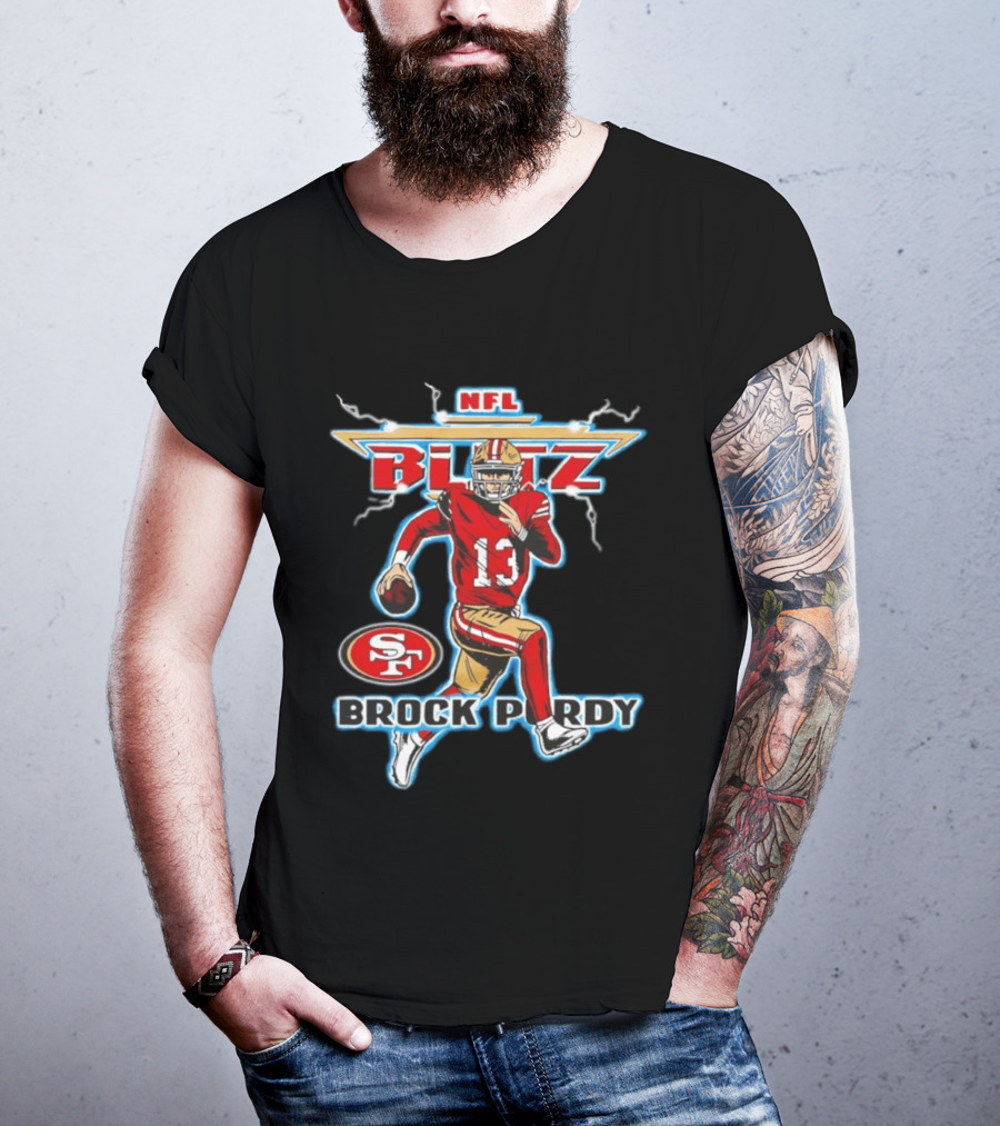 Brock Purdy NFL Blitz San Francisco 49ers SF Logo 13 T-Shirt