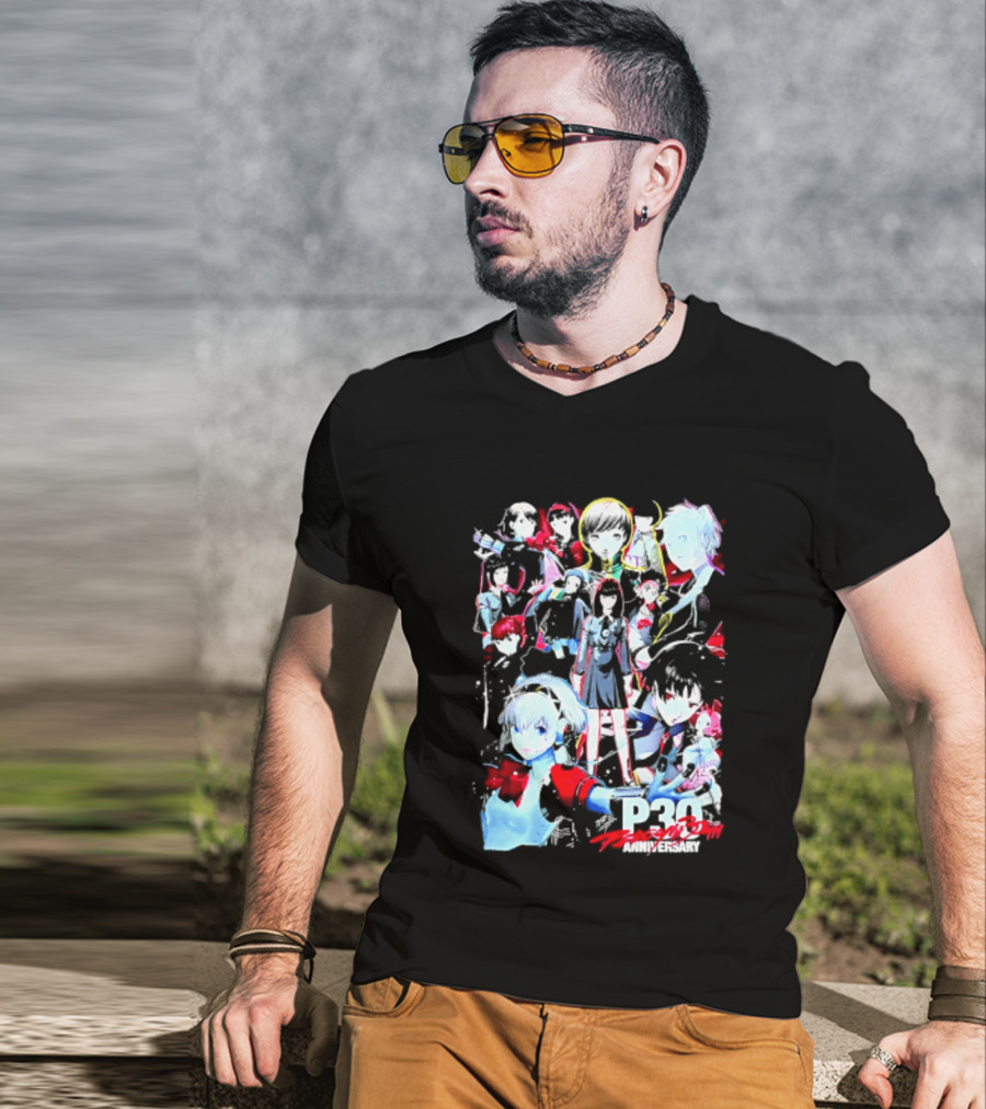 Chillweeb Persona 30th Anniversary Anime Characters P3 25th Anniversary Edition T-Shirt