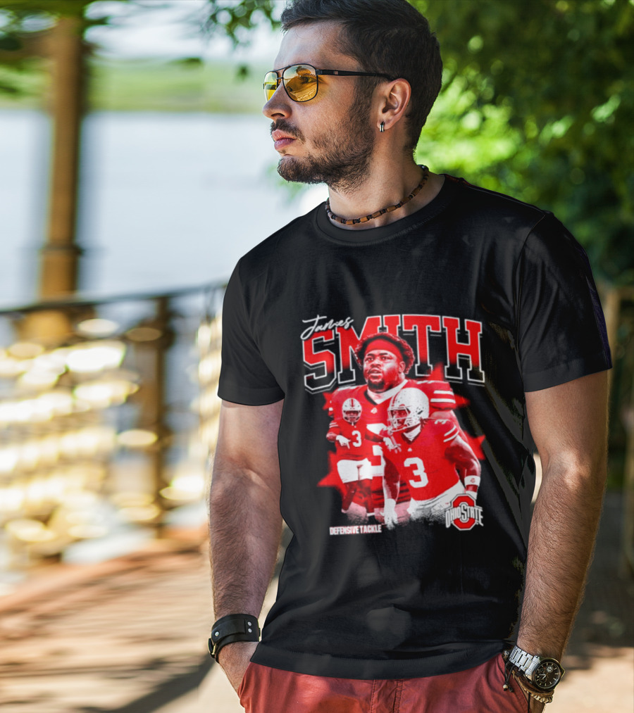 James Smith 3 Defensive Tackle Ohio State Buckeyes NCAA Player T-Shirt