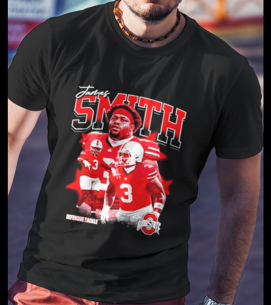 James Smith 3 Defensive Tackle Ohio State Buckeyes NCAA Player T-Shirt