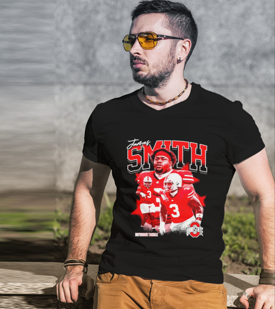 James Smith 3 Defensive Tackle Ohio State Buckeyes NCAA Player T-Shirt