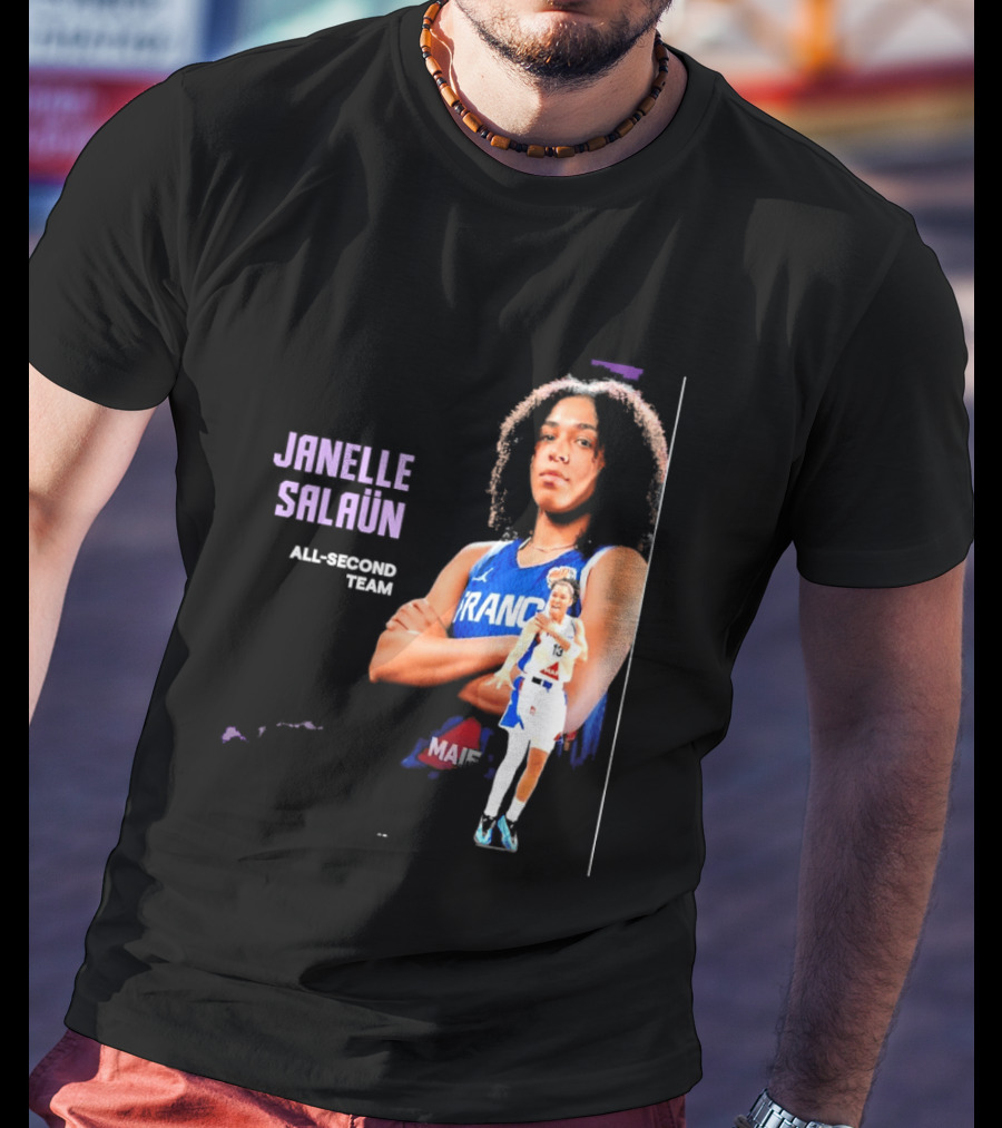 Janelle Salaun France Basketball All Second Team Player T-Shirt